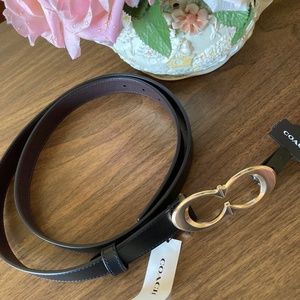 Coach signature buckle belt